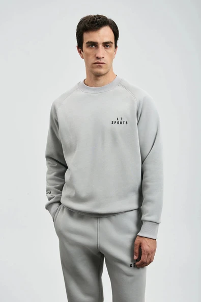Lufian Sigma Erkek Açık Gri Sweatshirt 112030186 ürün görseli 1