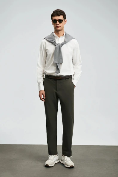 Lufian Daren Smart Chino Erkek Haki Slim Fit Pantolon 112190340 ürün görseli 1