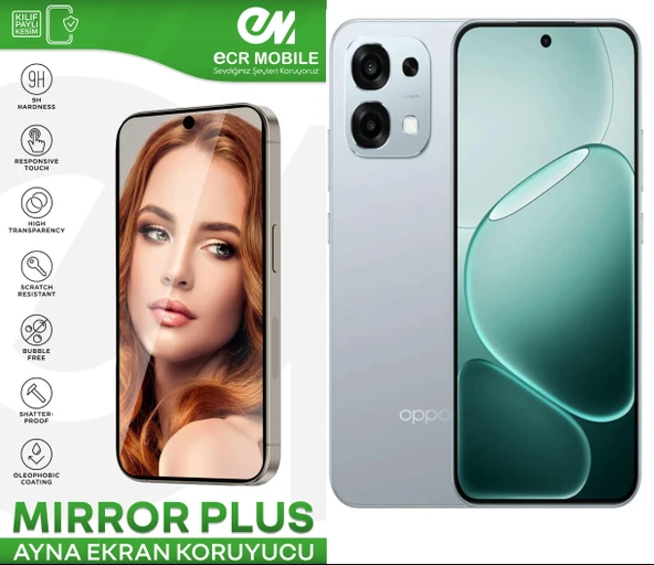 Oppo A6 Pro ile Uyumlu Ayna (Mirror) 9H Kırılmaz Nano Ekran Koruyucu | Ekran Kapalıyken Ayna ürün görseli 1