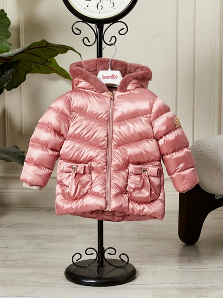 Kız Bebek Çocuk Kapüşonlu Mont 51350 ürün görseli 1