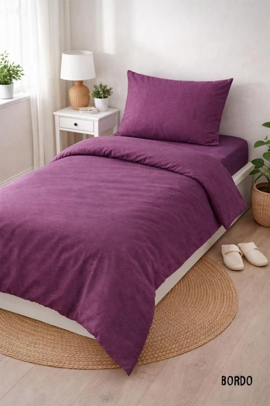 Colours Soft Tek Kişilik Nevresim Takımı Bordo ürün görseli 1
