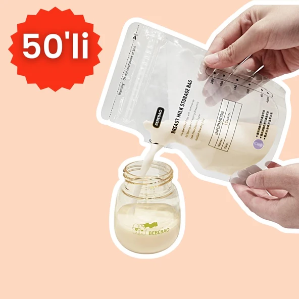 Bebebao Anne Sütü Saklama Poşeti 200 ml 50'li ürün görseli 1