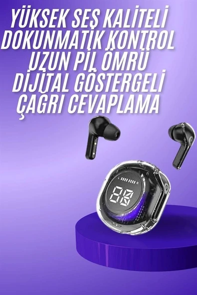 Yeni Nesil Bluetooth Kulaklık Dijital Göstergeli Dokunmatik 5.3 Kablosuz ürün görseli 1
