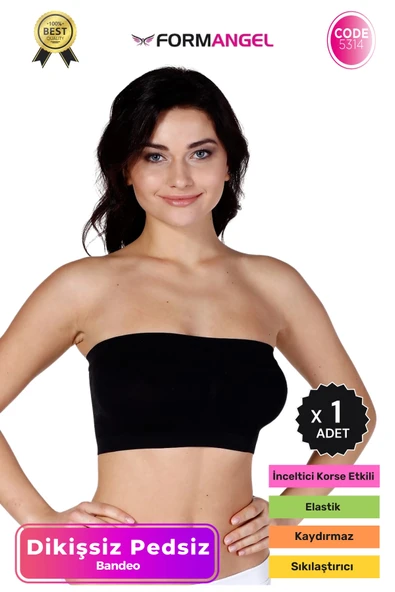 #Bandeo Seamless Toparlayıcı Kadın Basic Örme Dikişsiz Pedsiz Bandeo Büstiyer - 1 Adet ürün görseli 1