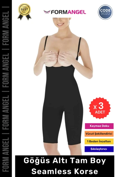 #Korse Dikişsiz Toparlayıcı Kaymaz Seamless Sıkılaştırıcı Kadın Göğüs Altı Tam Boy Korse - 3 Adet ürün görseli 1