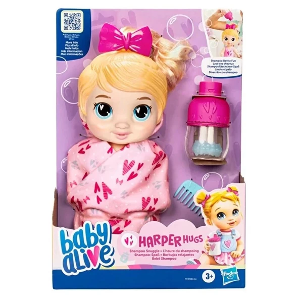 Baby Alive Bebeğimle Şampuan Eğlencesi Harper Hugs F9119 ürün görseli 1