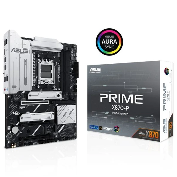 Asus Prime X870-P 8000Mhz(Oc) Ddr5 Soket Am5 M.2 Hdmi Atx Amd Anakart ürün görseli 1