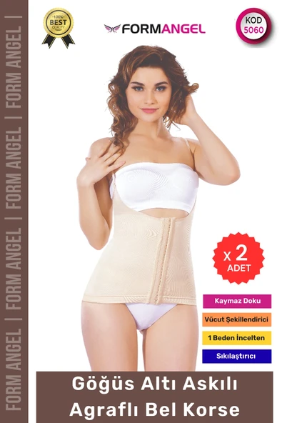 #Korse Vücut Şekillendiren Toparlayıcı Kadın Göğüs Altı Askılı Agraflı Bel Korse - 2 Adet ürün görseli 1