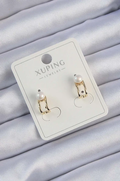 Xuping Gold Renk İnci Taşlı Halka Küpe - TJ-BKP9386 ürün görseli 1