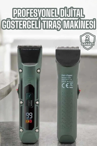 Tıraş Makinesi Dijital Göstergeli Turbo Motor Paslanmaz Çelik P124126S9689 ürün görseli 1