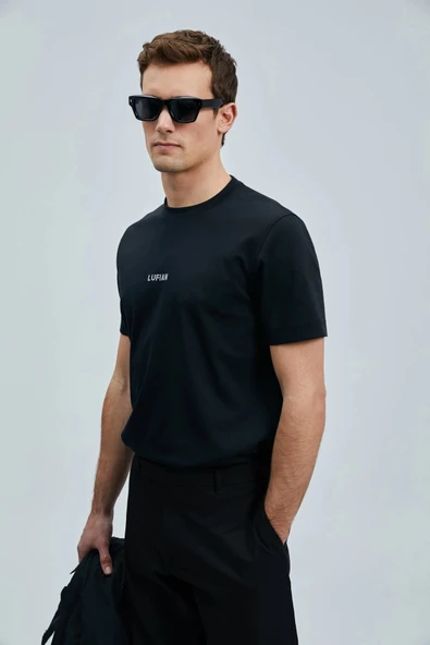 Lufian Erkek Yuvarlak Yaka Marcus Siyah T-Shirt 111020235 ürün görseli 1
