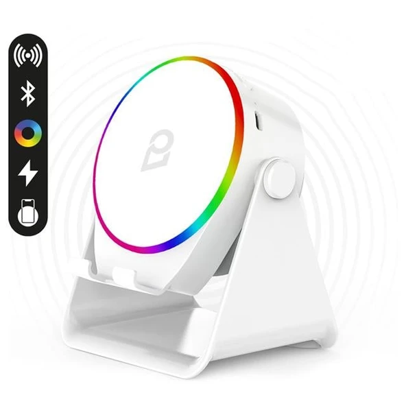 Enkado EKD-S11 5W İndüksiyonlu Bluetooth Hoparlör Ses Yükselten 2000mAh RGB Işıklı Standlı Speaker ürün görseli 1