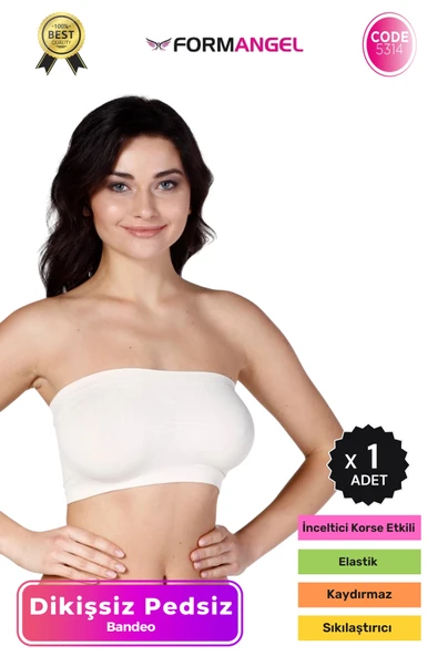 #Bandeo Seamless Toparlayıcı Kadın Basic Örme Dikişsiz Pedsiz Bandeo Büstiyer - 1 Adet ürün görseli 1
