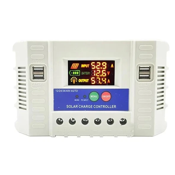 Powermaster PM-50A 12V-24V-36V-48V 50A 4 Usb'li Dijital Otomatik Solar Şarj Regülatörü ürün görseli 1