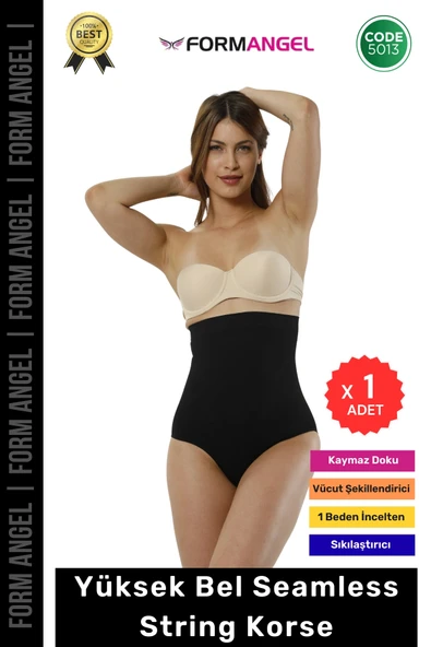 #Korse Seamless Dikişsiz Toparlayıcı Vücut Şekillendiren Kaymaz Yüksek Bel String Korse - 1 Adet ürün görseli 1