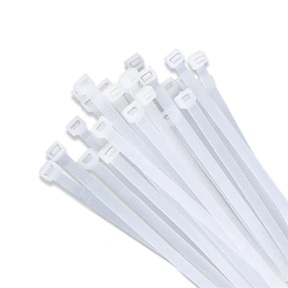De-Pa 2.5x200mm (20 cm) Beyaz Kablo Bağı 100'lü Paket ürün görseli 1