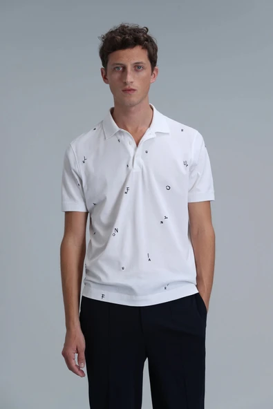 Lufian Erkek Pascal Polo Yaka Beyaz T-Shirt 111040170 ürün görseli 1