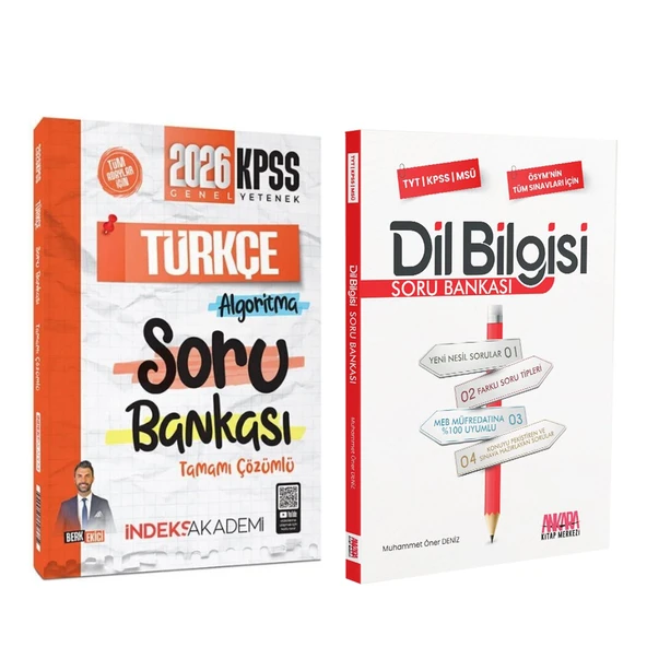 İndeks 2026 KPSS Türkçe ve AKM Dil Bilgisi Soru Bankası Seti 2 Kitap ürün görseli 1