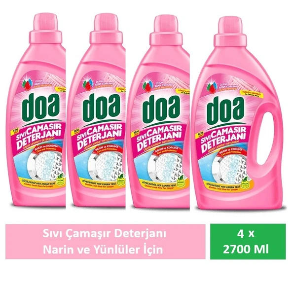 Doa Sıvı Çamaşır Deterjanı Yünlü Ve Narinler 4 X 2700 Ml ürün görseli 1
