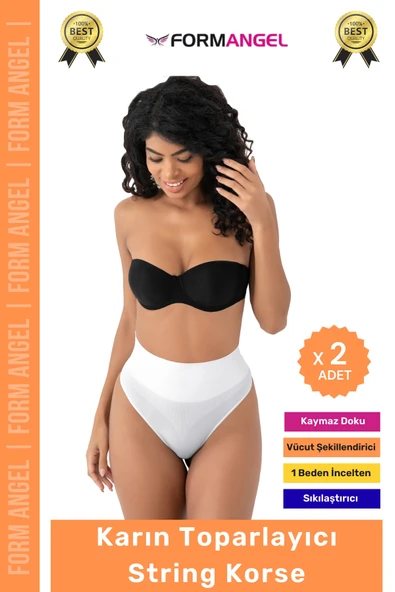 #Korse İz Yapmaz Kaymayan Seamless Alt Karın Göbek Toparlayıcı String Külot Kadın Korse - 2 Adet ürün görseli 1