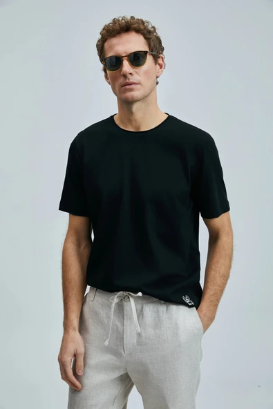 Lufian Erkek Junya Basic Siyah T-Shirt 111020259 - Resim 3
