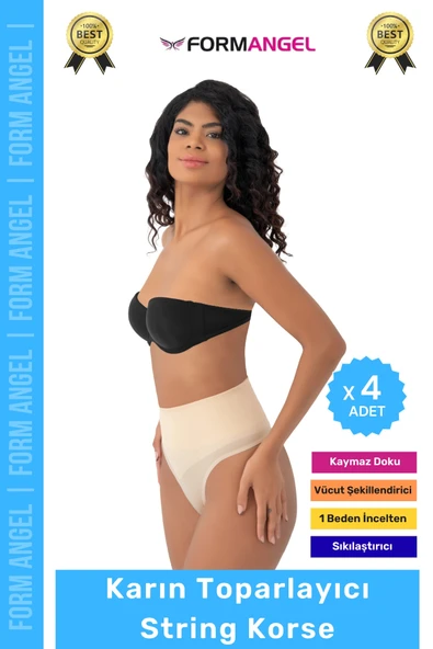 #Korse İz Yapmaz Kaymayan Seamless Alt Karın Göbek Toparlayıcı String Külot Kadın Korse - 4 Adet ürün görseli 1