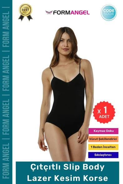 #Korse Lazer Kesim Seamless İz Göstermeyen Toparlayıcı Kaymayan Çıtçıtlı Slip Body Korse - 1 Adet ürün görseli 1
