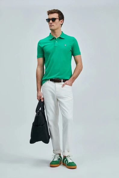 Lufian Erkek Laon Smart Polo Açık Yeşil T-Shirt 111040206 ürün görseli 1