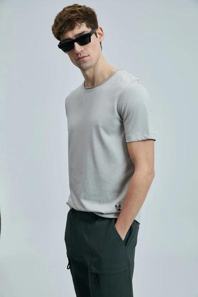 Lufian Erkek Junya Basic Bej T-Shirt 111020259 - Resim 5