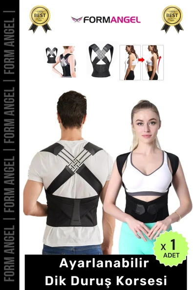 #Korse Kamburluk Önleyici Ayarlanabilir Ortopedik Medikal Kadın Erkek Dik Duruş Korsesi - 1 Adet ürün görseli 1