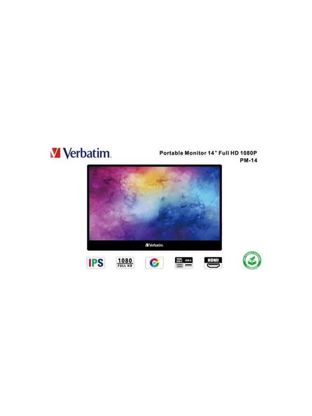 Verbatim PMT-14 14" 6 ms Full HD IPS Taşınabilir Monitör ürün görseli 1