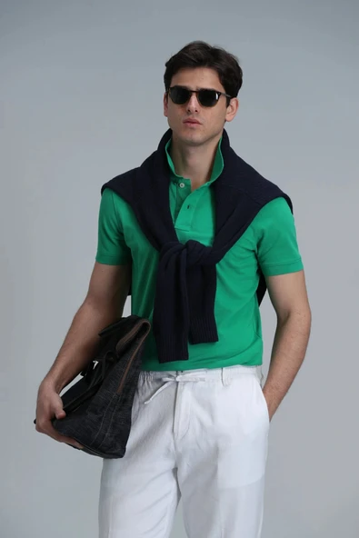 Lufian Erkek Laon Polo Yaka Açık Yeşil T-Shirt 111040164 ürün görseli 1