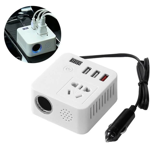 Sunup Çok Fonksiyonlu Usb Araç İnvertörü 12V/24V 220V ürün görseli 1
