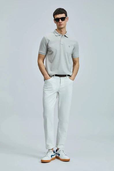 Lufian Erkek Laon Polo Yaka Bej T-Shirt 111040206 ürün görseli 1