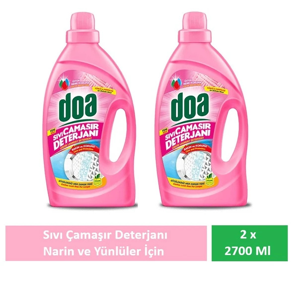 Doa Sıvı Çamaşır Deterjanı Yünlü Ve Narinler 2 X 2700 Ml ürün görseli 1