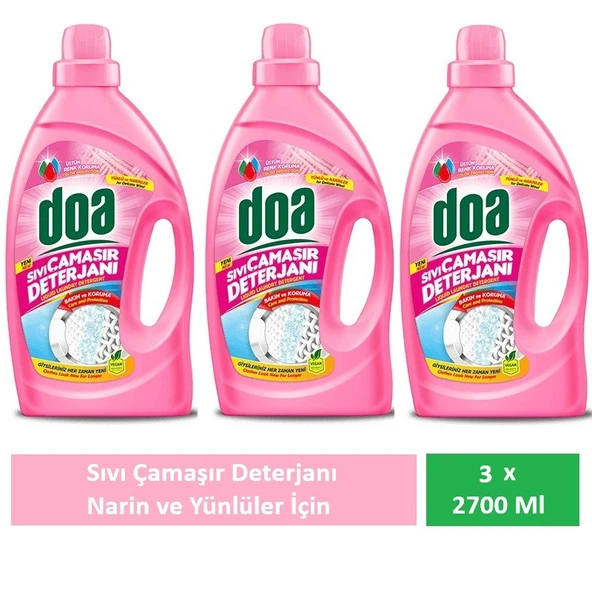 Doa Sıvı Çamaşır Deterjanı Yünlü Ve Narinler 3 X 2700 Ml ürün görseli 1