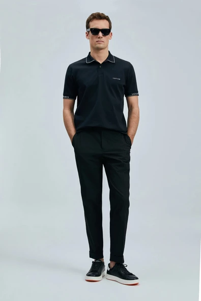 Lufian Erkek Hold Polo Yaka Siyah T-Shirt 111040226 ürün görseli 1