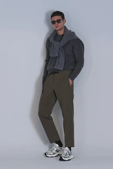 Lufian Erkek Hidden Chino Slim Fit Yeşil Pantolon 112190326 ürün görseli 1