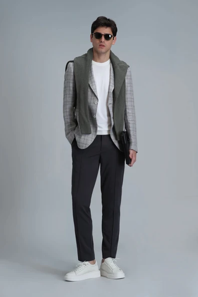 Lufian Erkek Simon Chino Slim Fit Yeşil Pantolon 111190324 ürün görseli 1