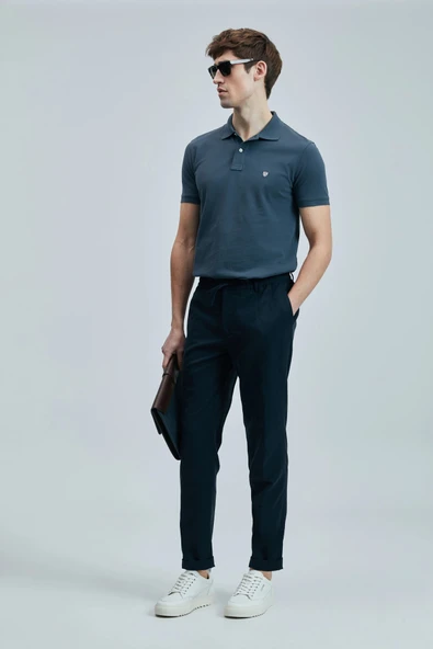 Lufian Erkek Laon Polo Yaka Antrasit T-Shirt 111040206 ürün görseli 1