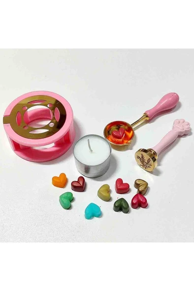 Pembe Patili Mum Mührü Seti - Resim 5