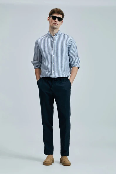 Lufian Erkek Bert Slim Fit Lacivert Pantolon 111190352 ürün görseli 1