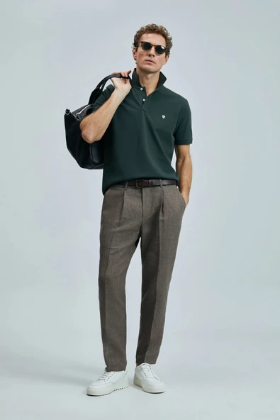Lufian Laon Erkek Polo Yaka Haki T-Shirt 111040206 ürün görseli 1