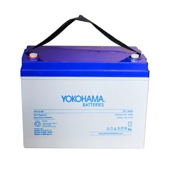 Yokohama YH-26919 12V 100Ah Tam Bakımsız Deep Cycle Jel Akü (330x172x218mm) ürün görseli 1