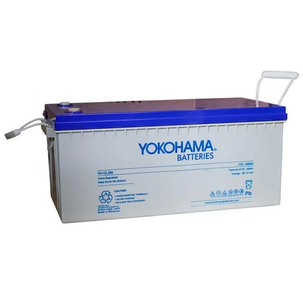 Yokohama YH-27019 12V 200Ah Tam Bakımsız Deep Cycle Jel Akü (532x240x221mm) ürün görseli 1