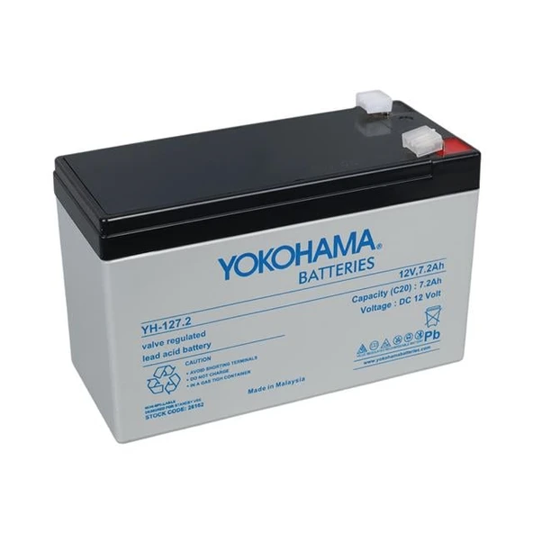 Yokohama YH-127.2 12 Volt - 7.2 Amper UPS'ler İçin Akü (150x65x90 mm) ürün görseli 1