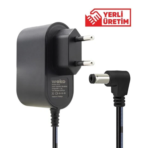Weko 9 Volt 1 Amper 5.5*2.5 Uçlu Priz Tipi Adaptör ürün görseli 1
