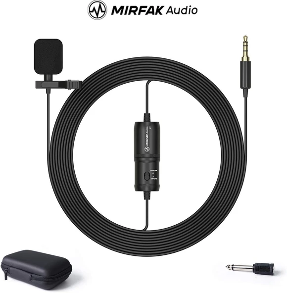 MIRFAK MC1 Lavalier mikrofon, röportaj, Vlog, Live Stream, YouTube ve Teaching DSLR kameralar, video kamera ve cep telefonları içindir 2. el ürün ürün görseli 1