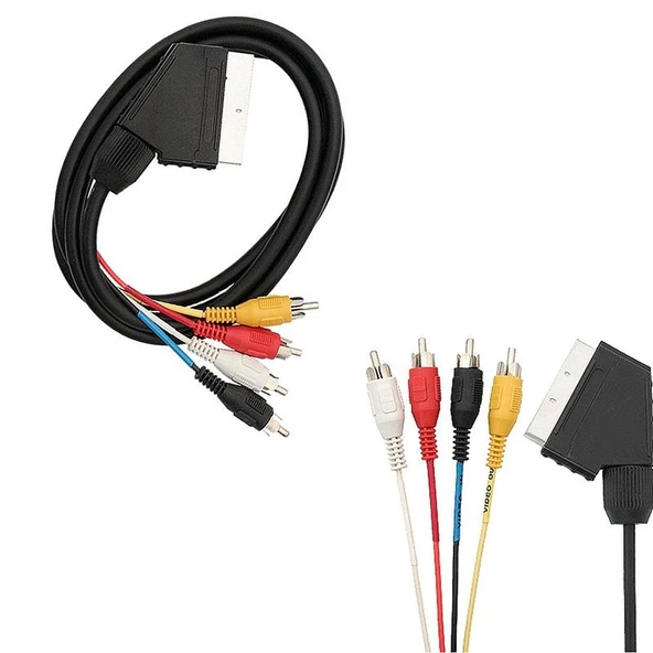 Scart 4 Rca 1.2 Metre 8 Mm Kablo ürün görseli 1
