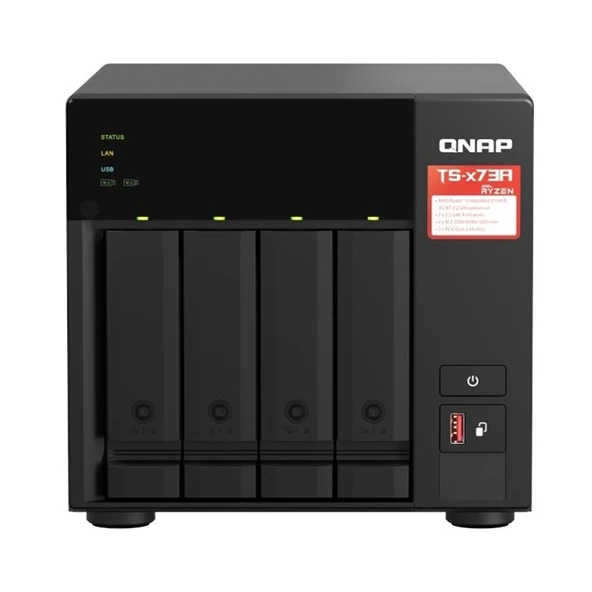 QNAP TS-473A RYZEN V1500B 8GB RAM- 4-diskli Nas Server (Disksiz) ürün görseli 1
